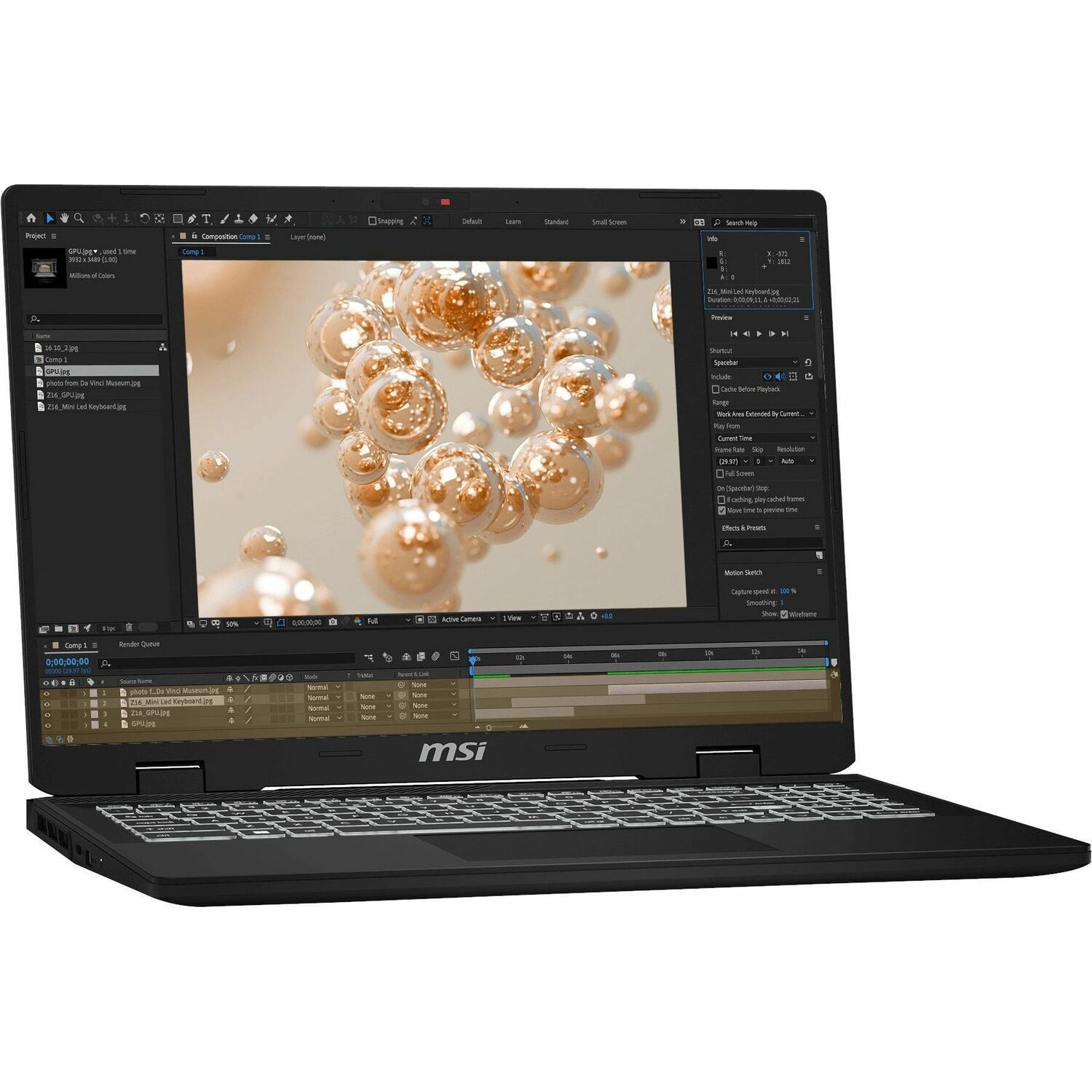 MSI Creator M14 A13V Creator M14 A13VF-081US 14" Notebook - 2.8K - 60 Hz - Intel Core i7 13th Gen i7-13620H - 32 GB - 2 TB SSD - Lunar Gray