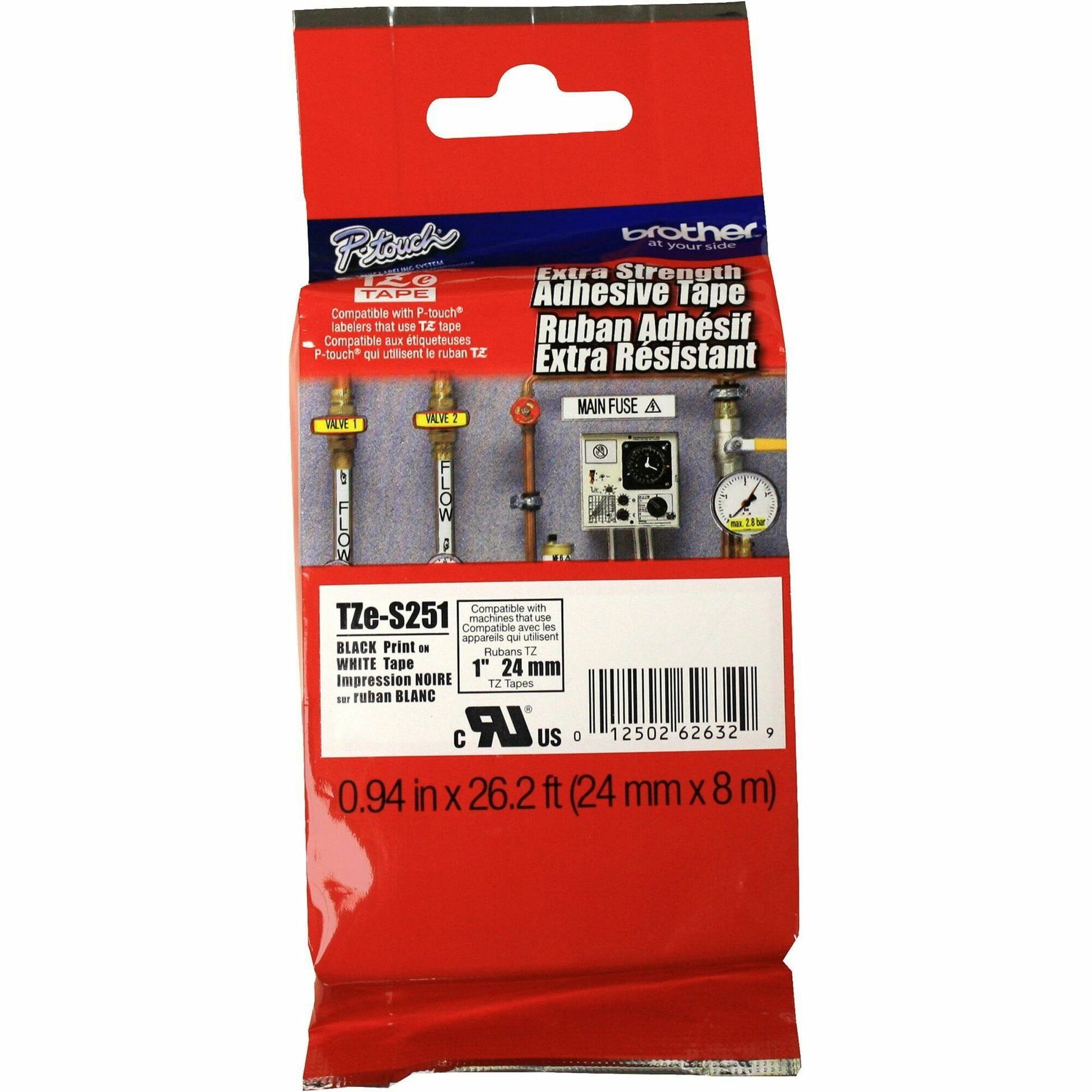 P-touch TZe Extra-Strength Adhesive Tape