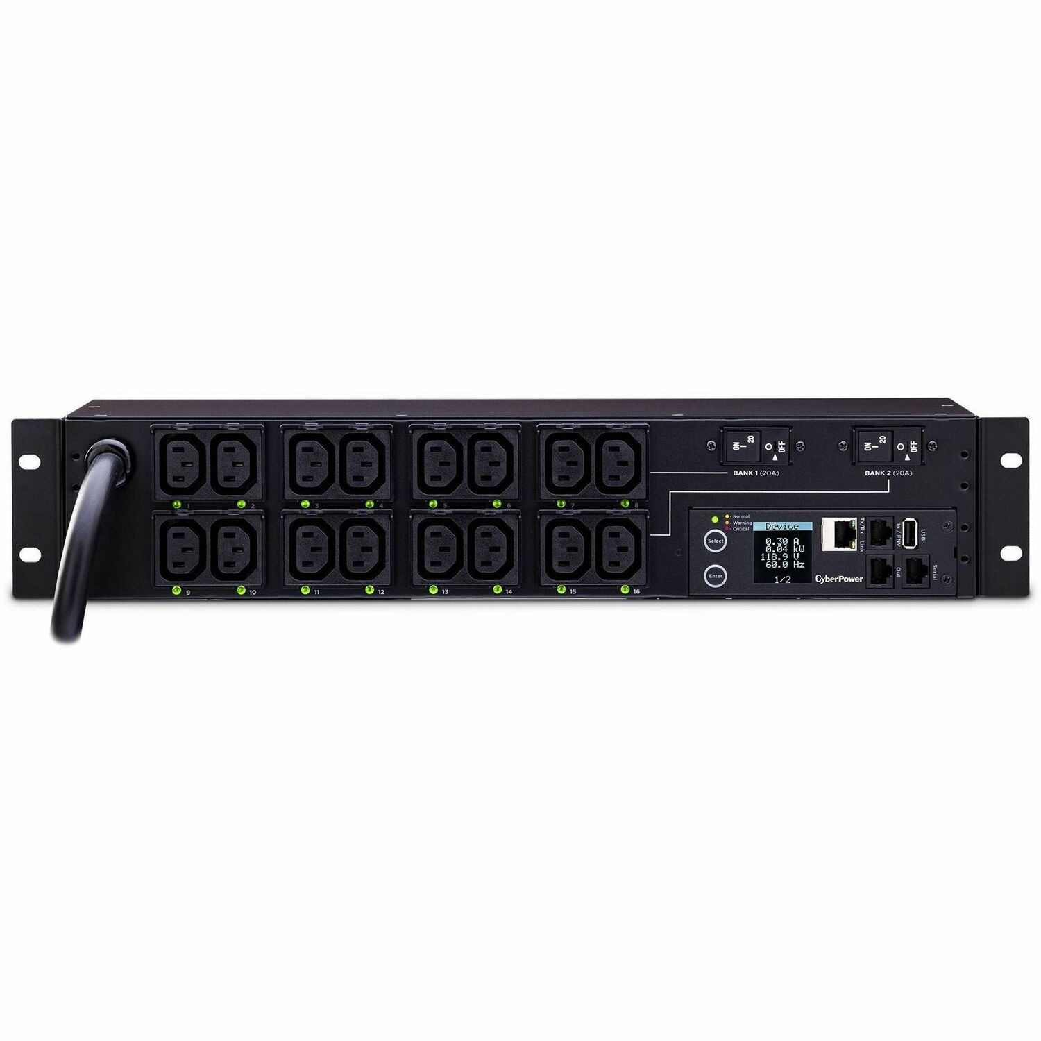 CyberPower PDU81007 200 - 240 VAC 30A Switched Metered-by-Outlet PDU