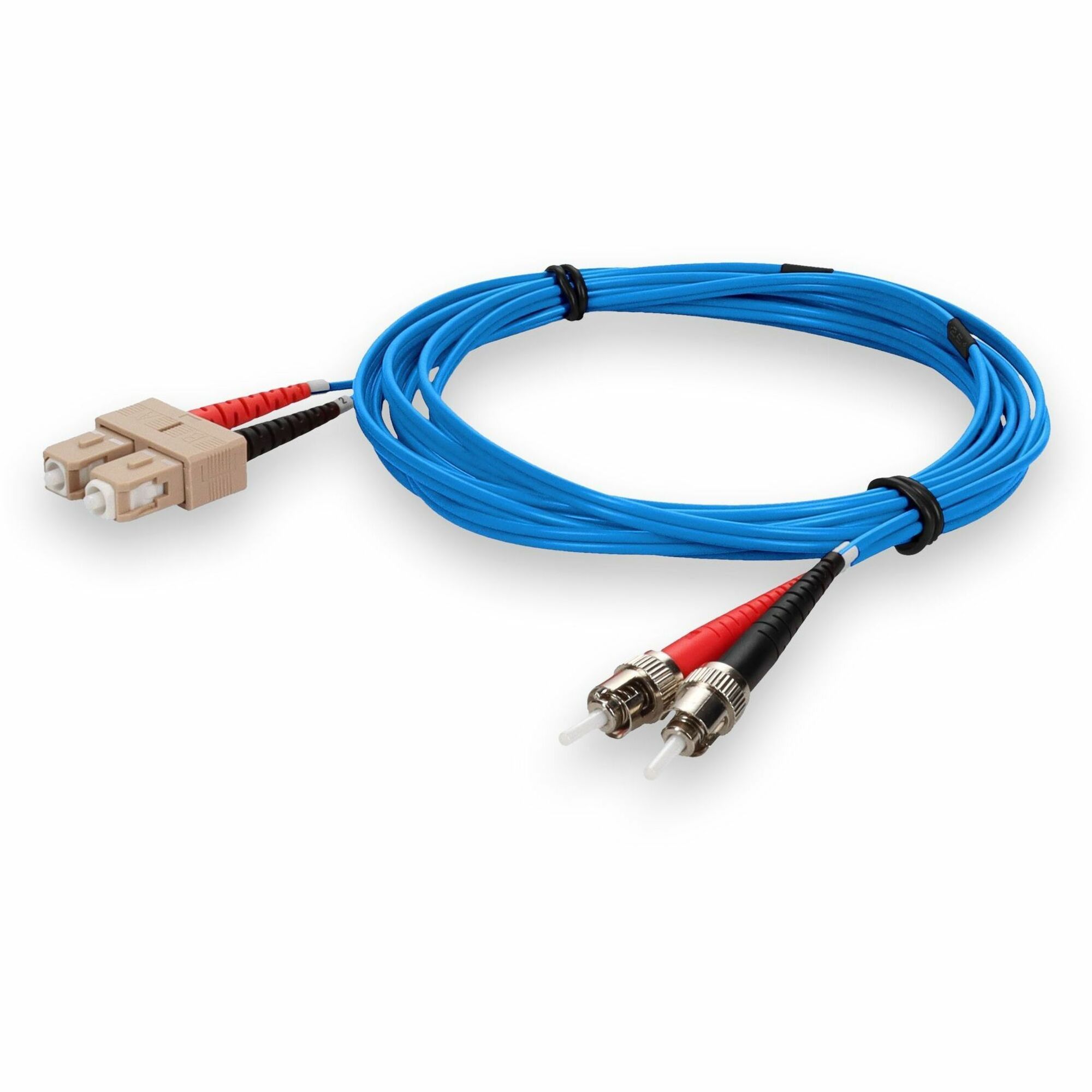 AddOn 2m ST to SC Blue OM1 Duplex OFNR (Riser-Rated) MMF Fiber Patch Cable