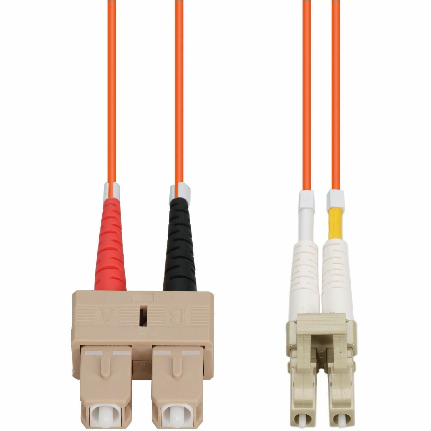 AddOn 2m LC (Male) to SC (Male) Orange OM1 Duplex Fiber TAA Compliant OFNR (Riser-Rated) Patch Cable