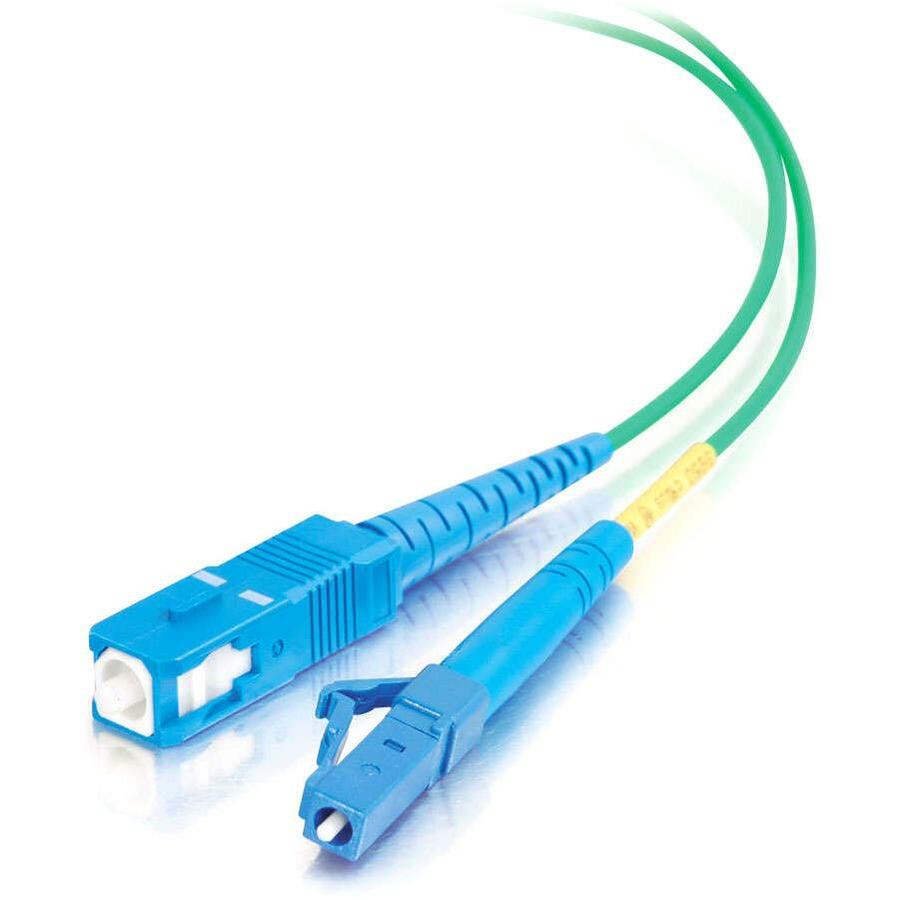 C2G-3m LC-SC 9/125 OS1 Simplex Singlemode PVC Fiber Optic Cable - Green