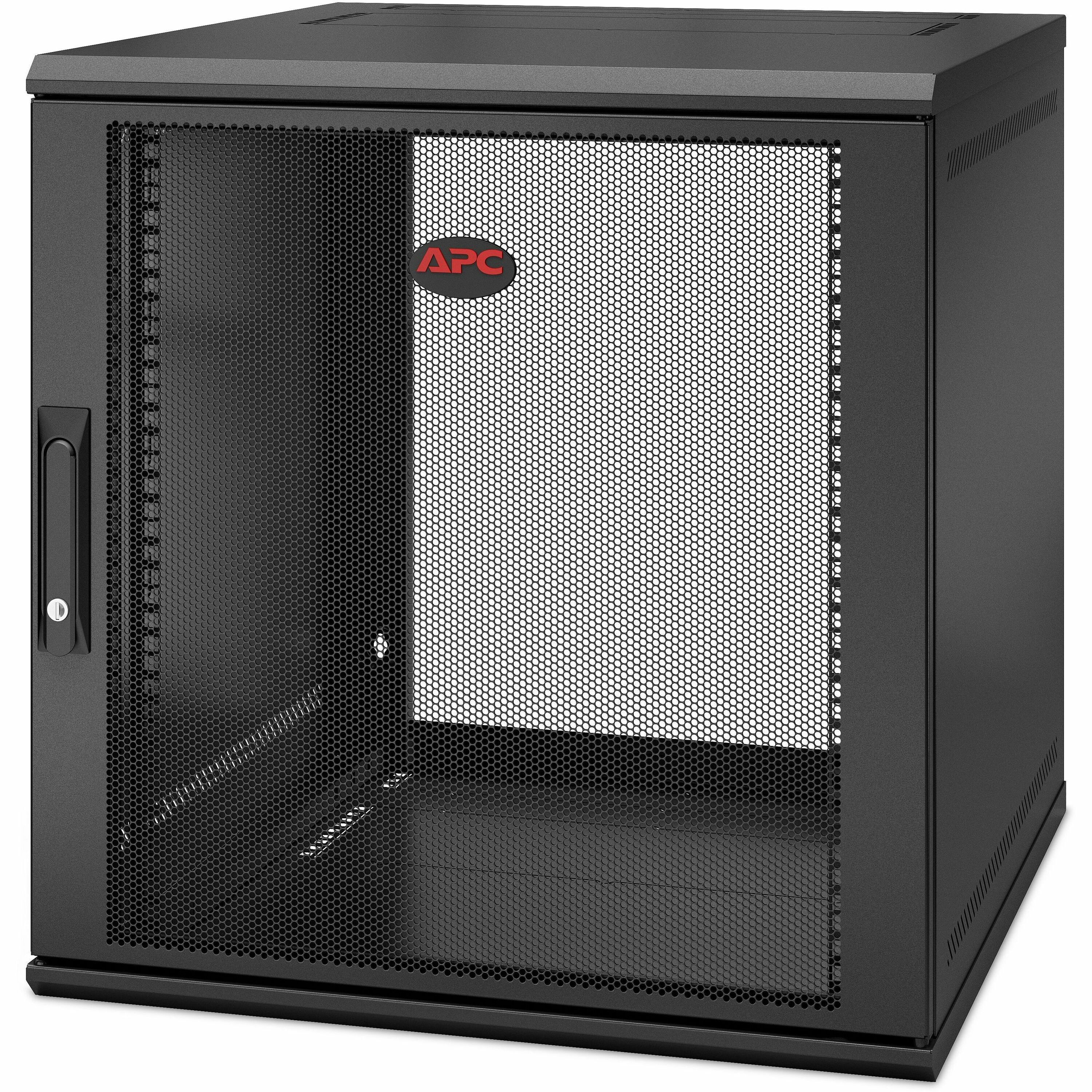 APC NetShelter 12U Wallmount Rack Enclosure Cabinet Single Hinged Server Depth