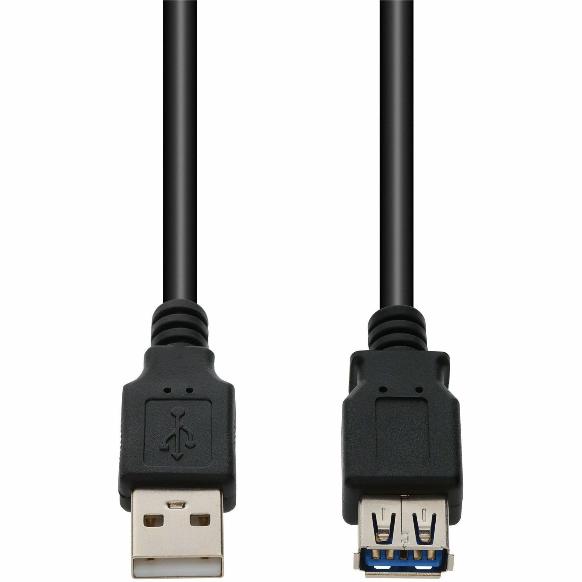 AddOn 6ft USB A 2.0 (Male) to USB A 2.0 (Female) Black Cable, 480Mbps