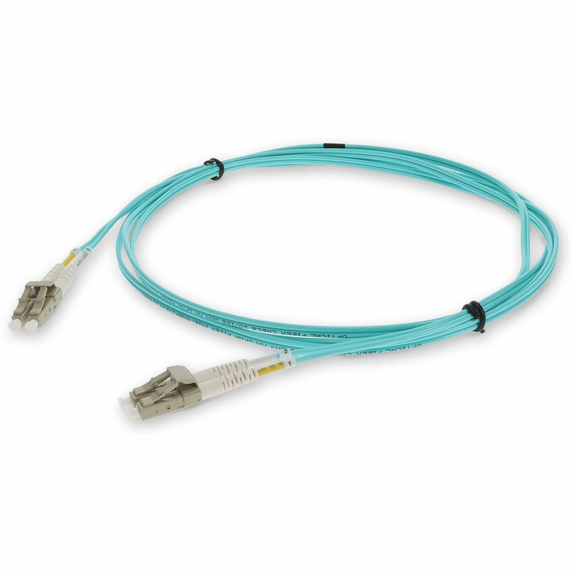 AddOn 0.5m LC to LC Aqua OM3 Duplex OFNR (Riser-Rated) Fiber Patch Cable