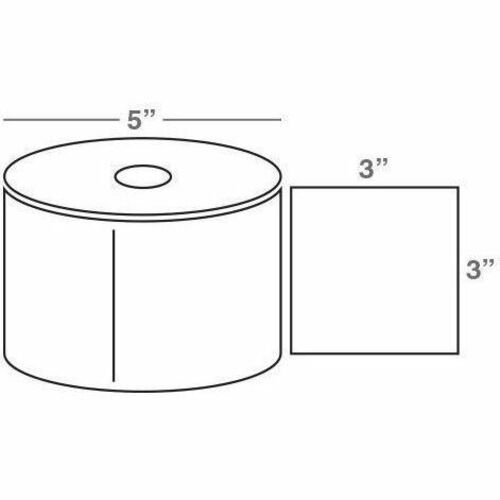 Wasp 3.0" x 3.0" Direct Thermal labels, 4 rolls, 850 per roll, 5" OD
