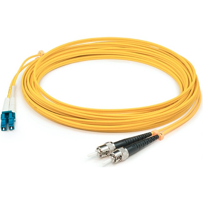 AddOn 84m ST to LC Yellow OS2 Duplex OFNP (Plenum-Rated) SMF Fiber Patch Cable