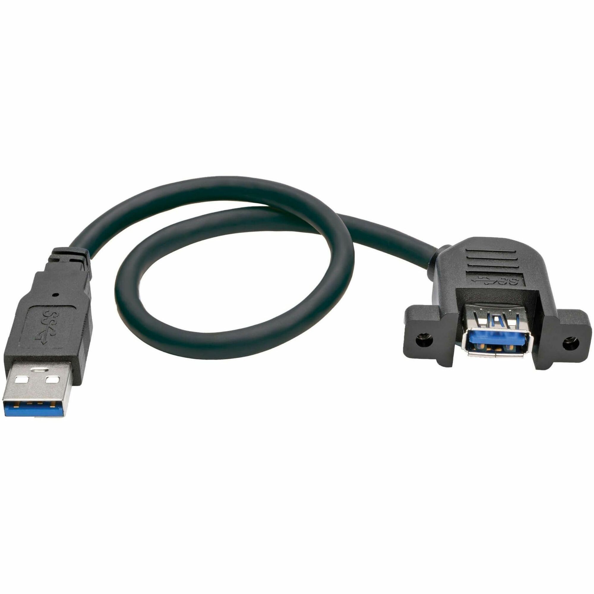 Eaton Tripp Lite Series USB 3.0 SuperSpeed Panel-Mount Type-A Extension Cable (M/F), 1 ft. (0.31 m)