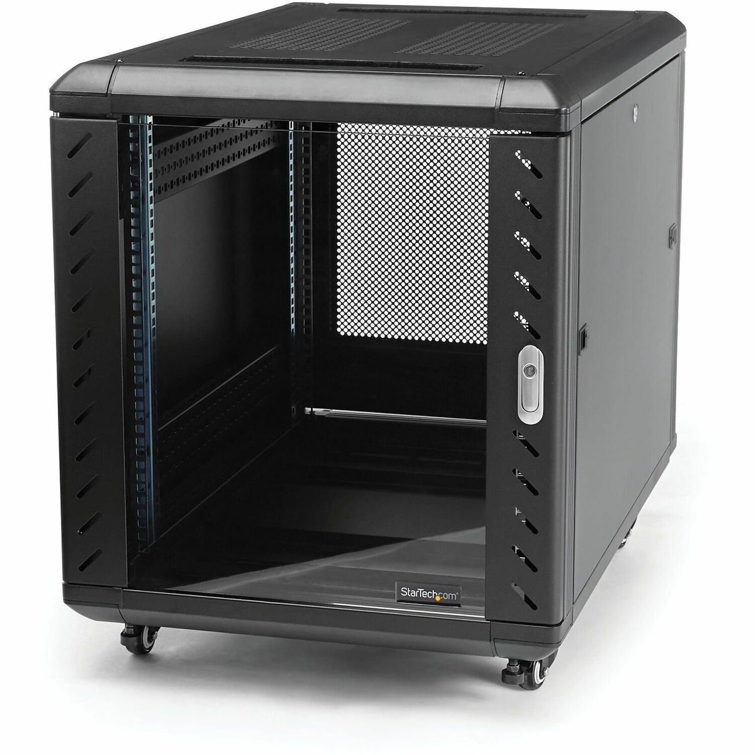 StarTech 4-Post 12U Server Rack Cabinet, 19" Data Rack Cabinet for Computer / IT Equipment, Home Network Rack, Half Height Server Rack