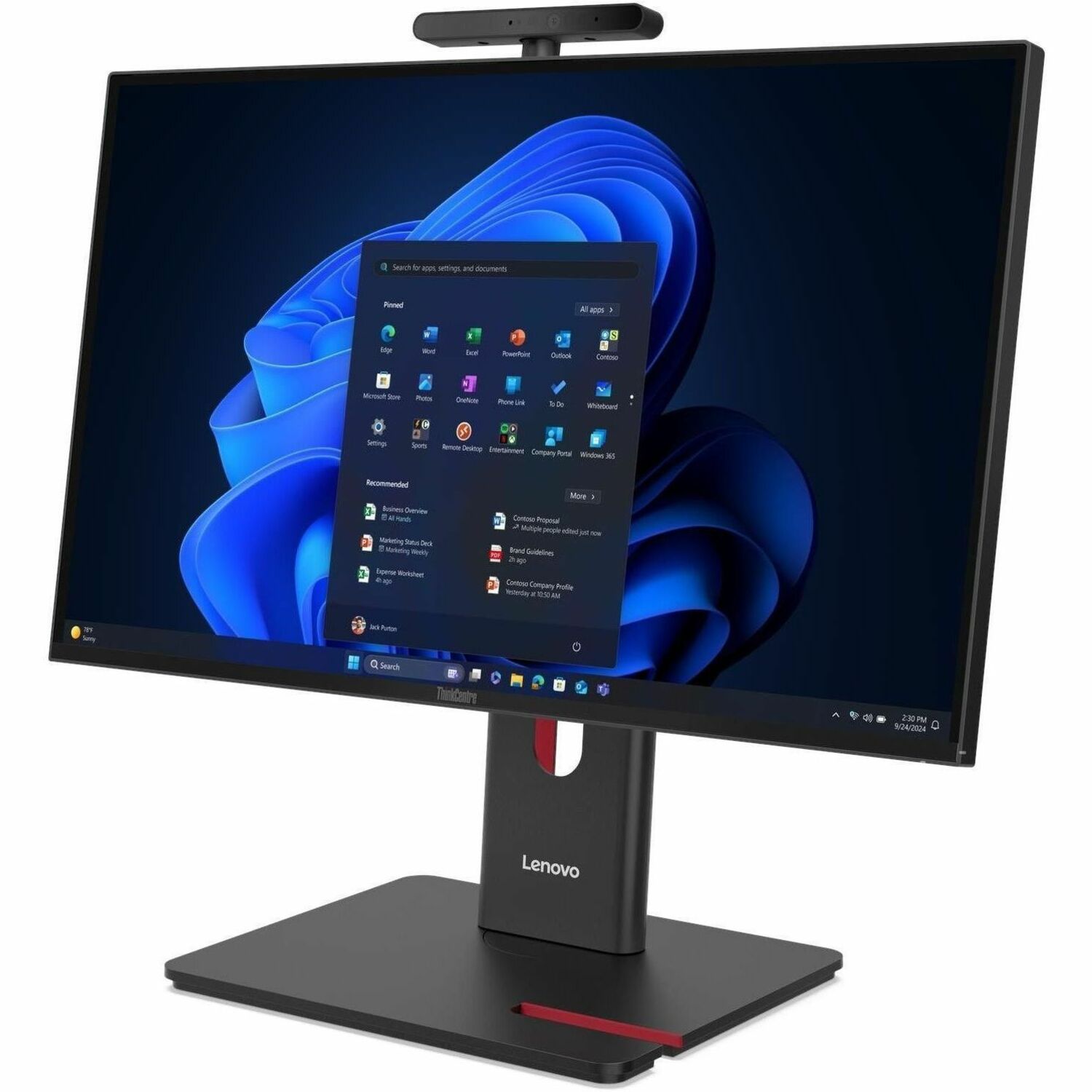 Lenovo ThinkCentre M90a Gen 6 13AT0036US All-in-One Computer - Intel Core Ultra 7 Series 2 2nd Gen 265 - vPro Technology - 32 GB - 1 TB PCI Express NVMe 4.0 x4 SSD - 23.8" Full HD Touchscreen - Desktop - Black