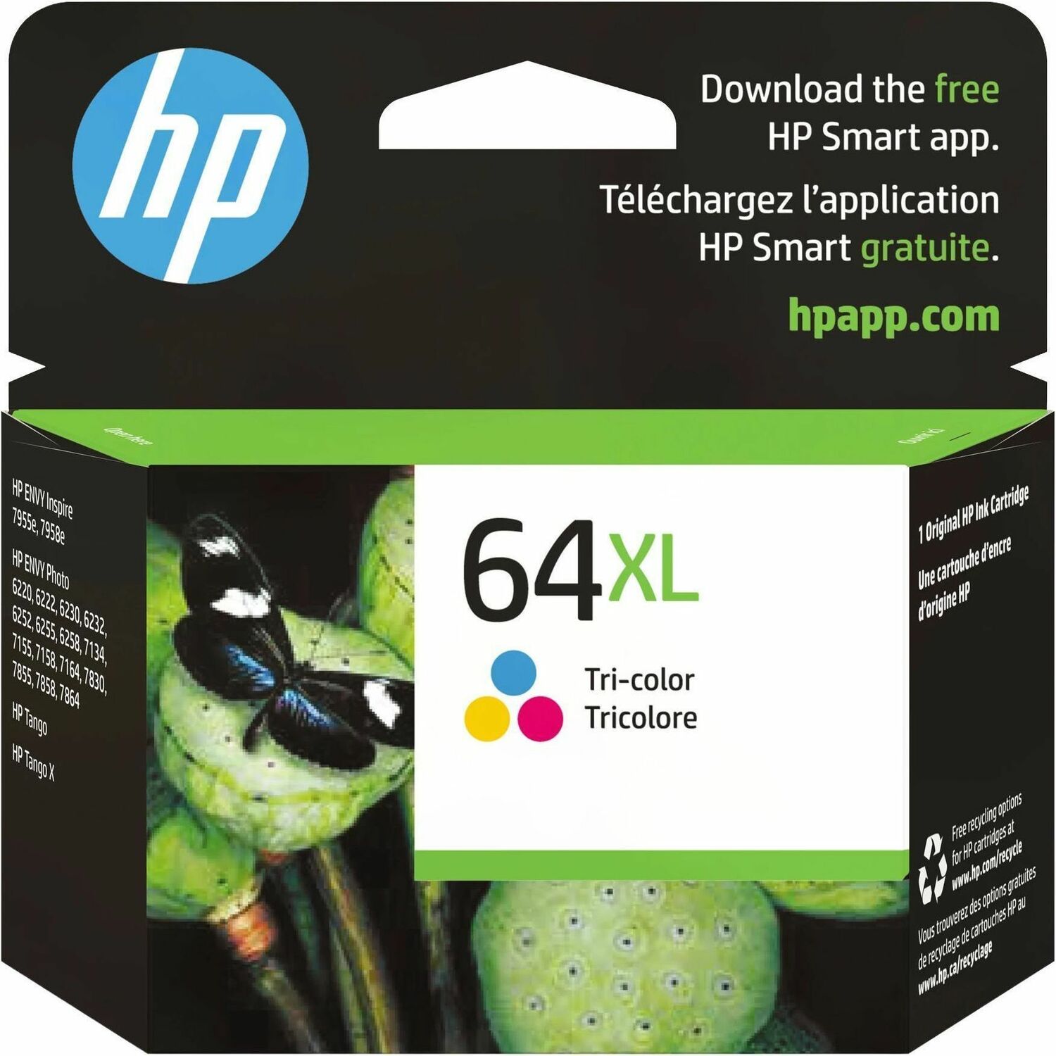 HP 64XL Original High Yield Inkjet Ink Cartridge - Tri-color - 1 Each