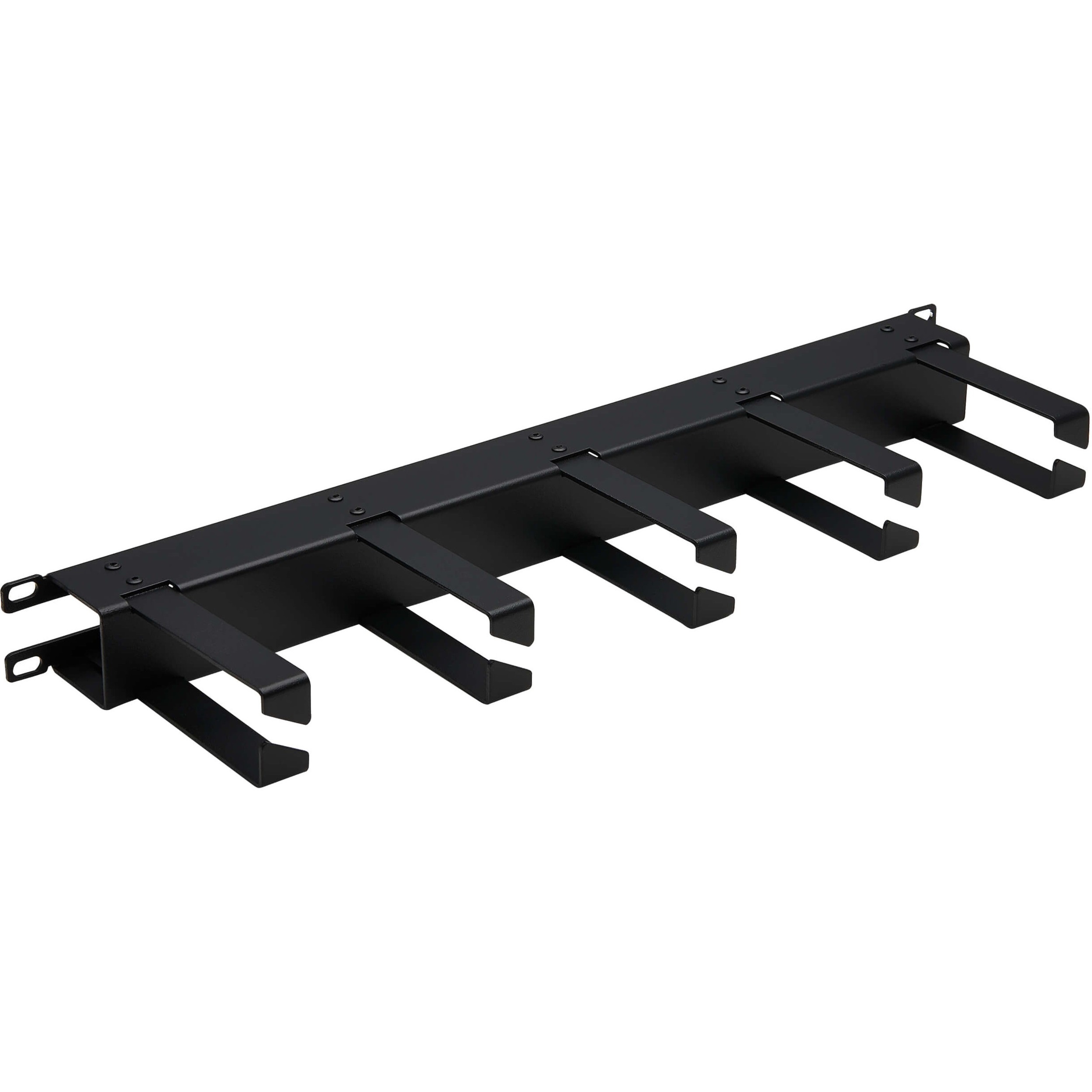 Eaton Tripp Lite Series Horizontal Cable Manager - Metal Rings, Black, 1U