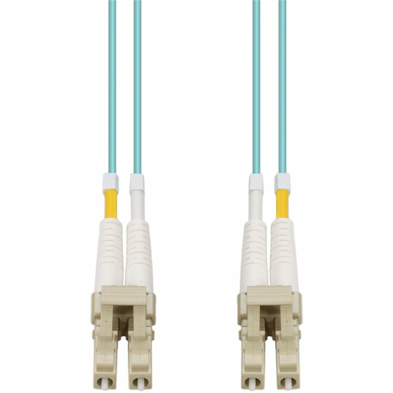 AddOn 120m LC to LC Aqua OM4 Duplex OFNP (Plenum-Rated) Fiber Patch Cable