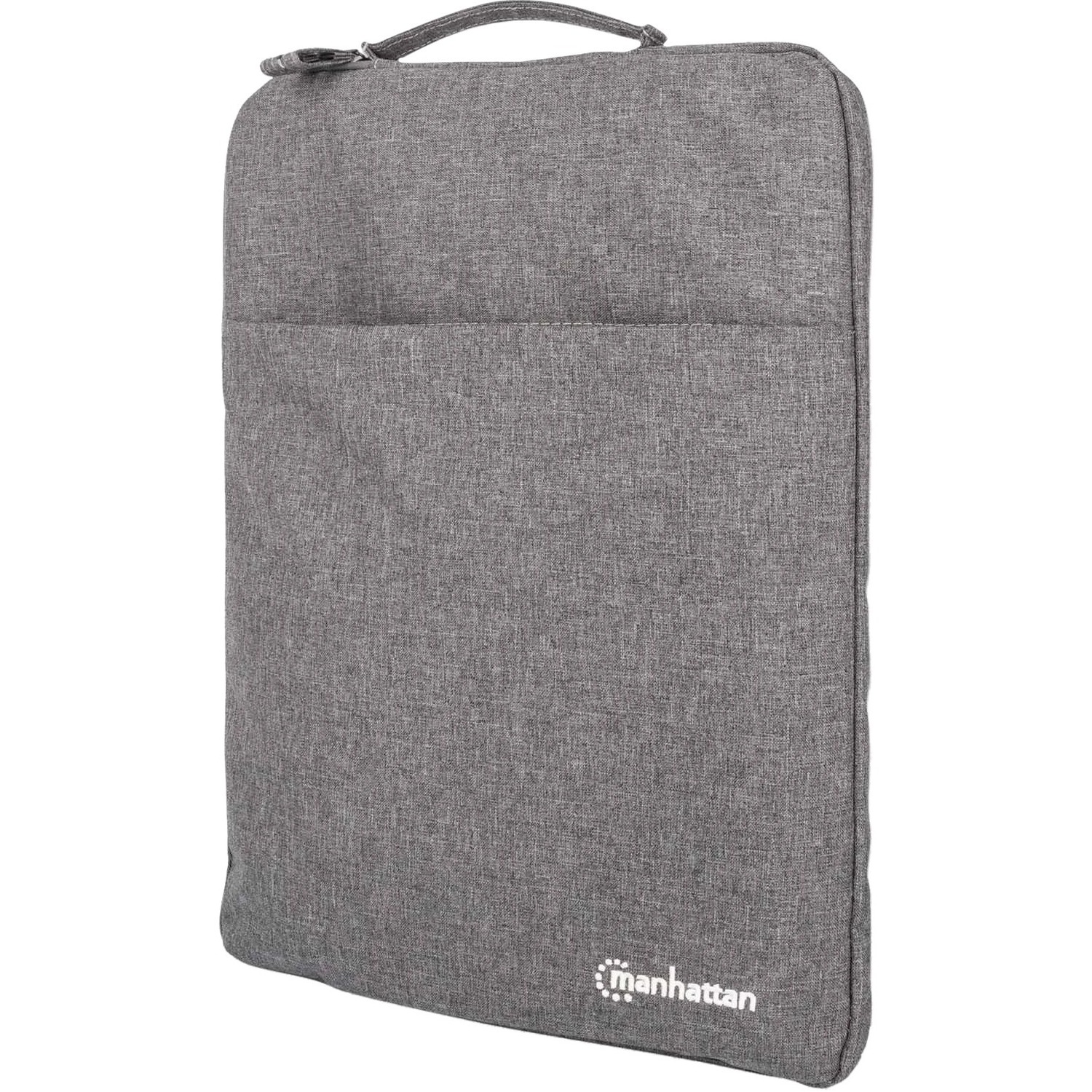 Seattle Laptop Sleeve 15.6" , Grey, Padded, Extra Soft Internal Cushioning, Main Compartment with double zips, Zippered Front Pocket, Carry Loop, Water Resistant and Durable, Notebook Slipcase, Three Year Warranty