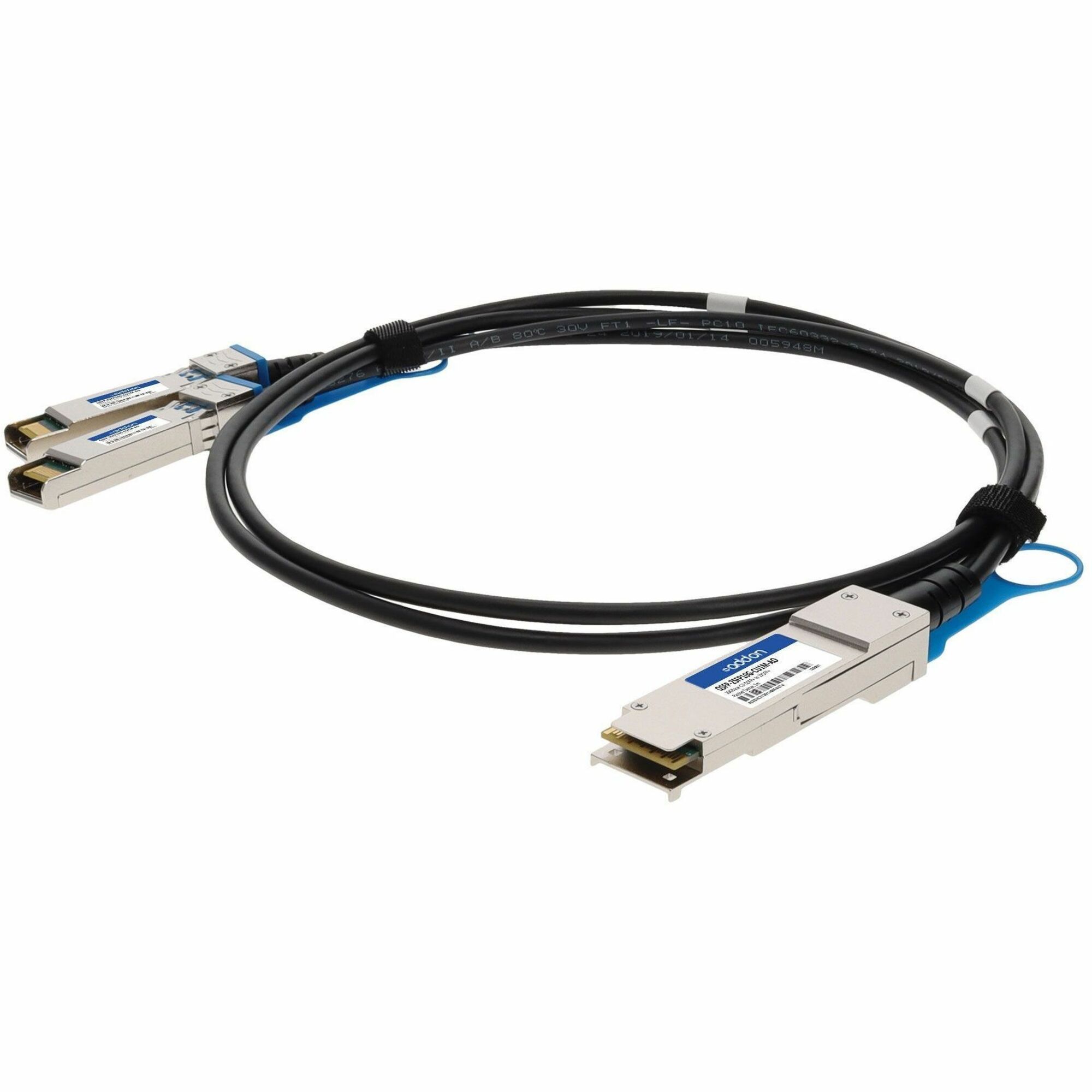 AddOn Cisco Compatible 20GBase-CU QSFP+ to 2xSFP+ Direct Attach Cable (Passive Twinax, 1m)