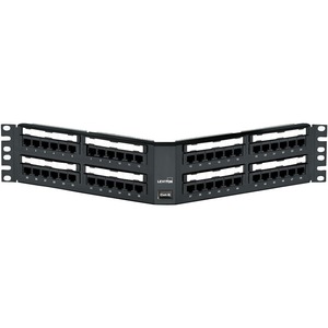 Leviton Cat 6 Universal Angled Patch Panel, 48-Port, 2RU