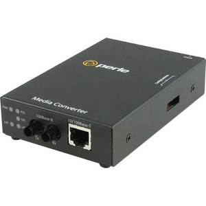 Perle S-110PP-S2ST20-XT - 10/100 Industrial Temperature PoE+ Media Converter