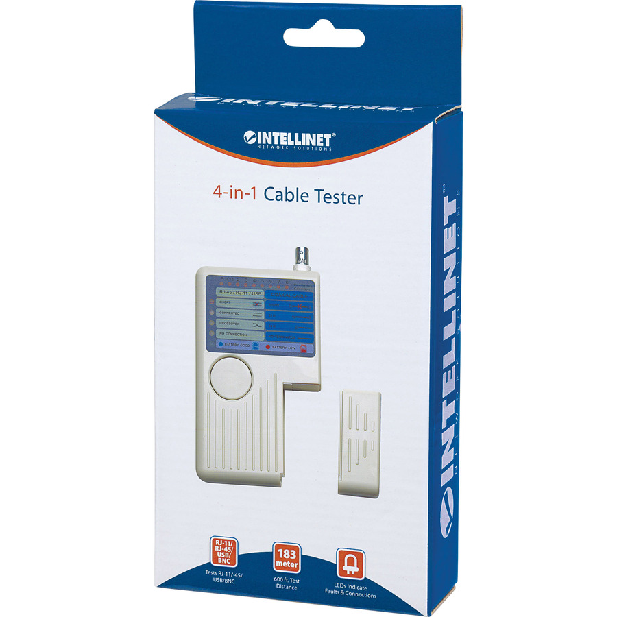 Intellinet Network Solutions 4-in-1 RJ11, RJ45, USB and BNC Cable Tester