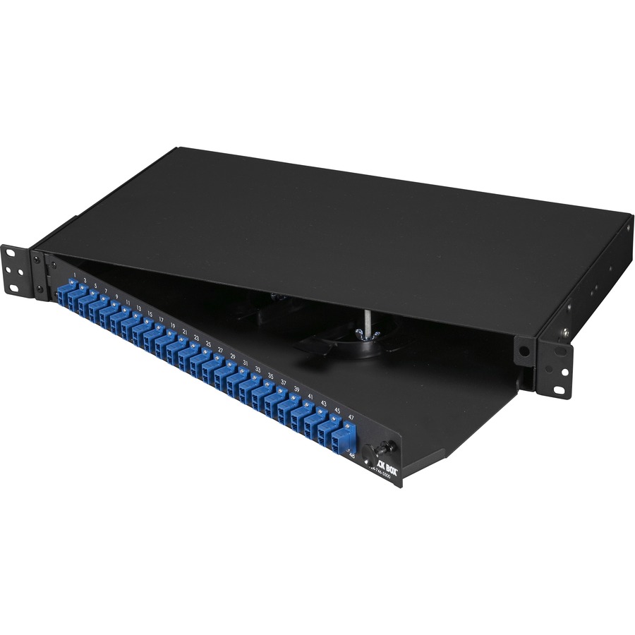 Black Box Rackmount Preloaded Fiber Enclosure 1U, (24) Duplex LC Pair