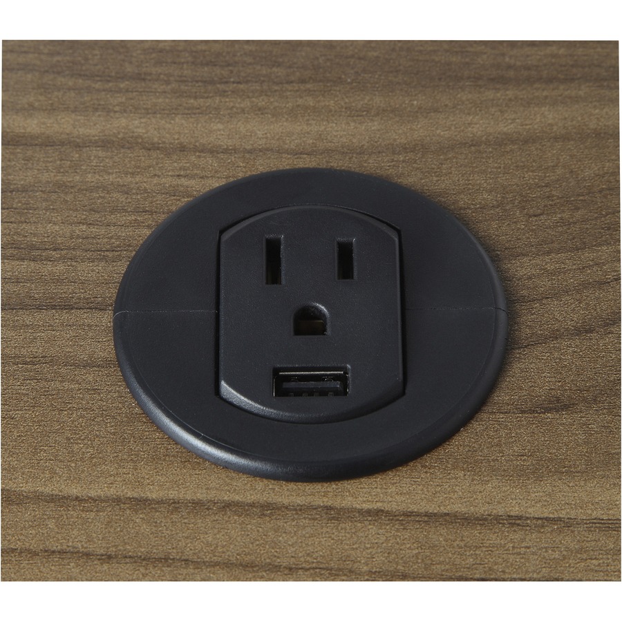 Lorell Grommet Mount 3-prong Power Socket