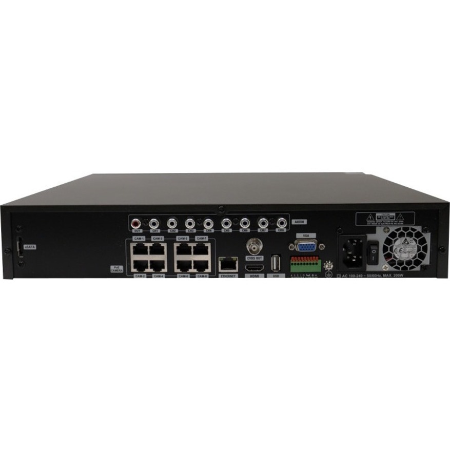 Speco 8 Channel NVR with 8 Built-In PoE+ Ports - 6 TB HDD