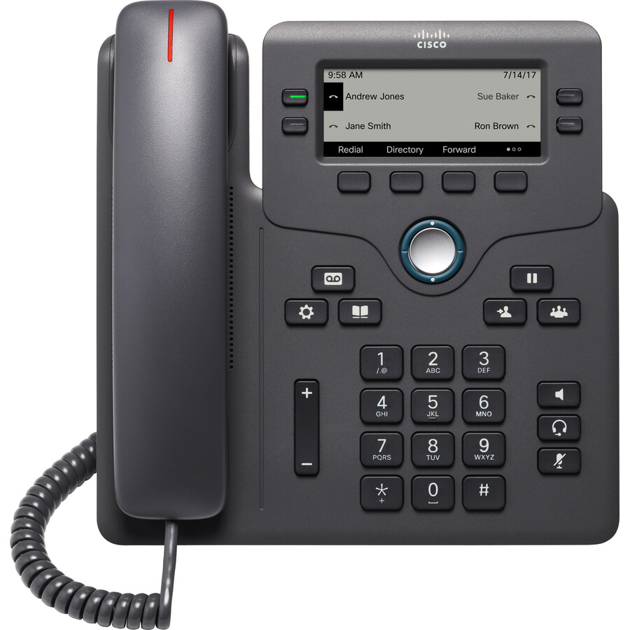 Cisco 6851 IP Phone - Corded - Corded - Wall Mountable, Desktop - Charcoal