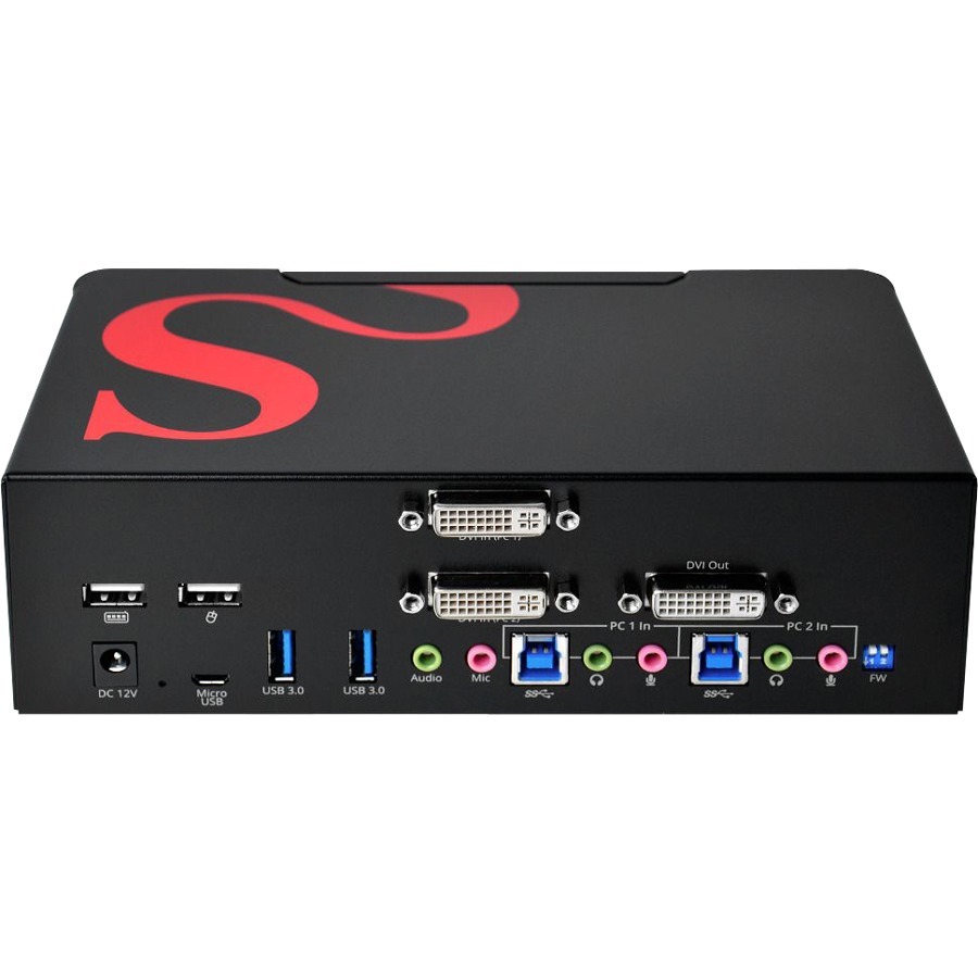 SIIG 2-Port DVI Dual-Link Smart Console Switch with USB 3.0 Multi-Media