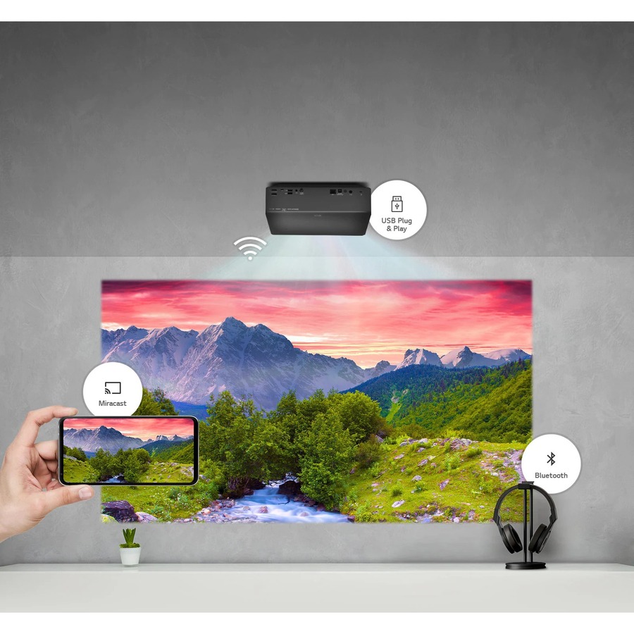 LG CineBeam HU70LAB DLP Projector - 16:9 - Ceiling Mountable - Black