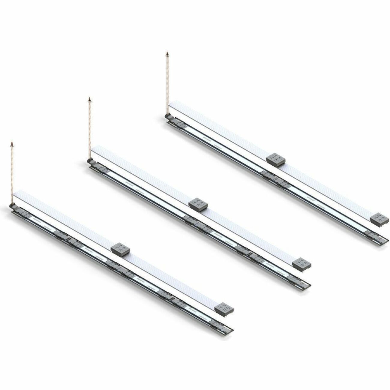 Connectrac 2' Raceway Walltrac Surface-Mounted Top Cover & Datatrac. Silver