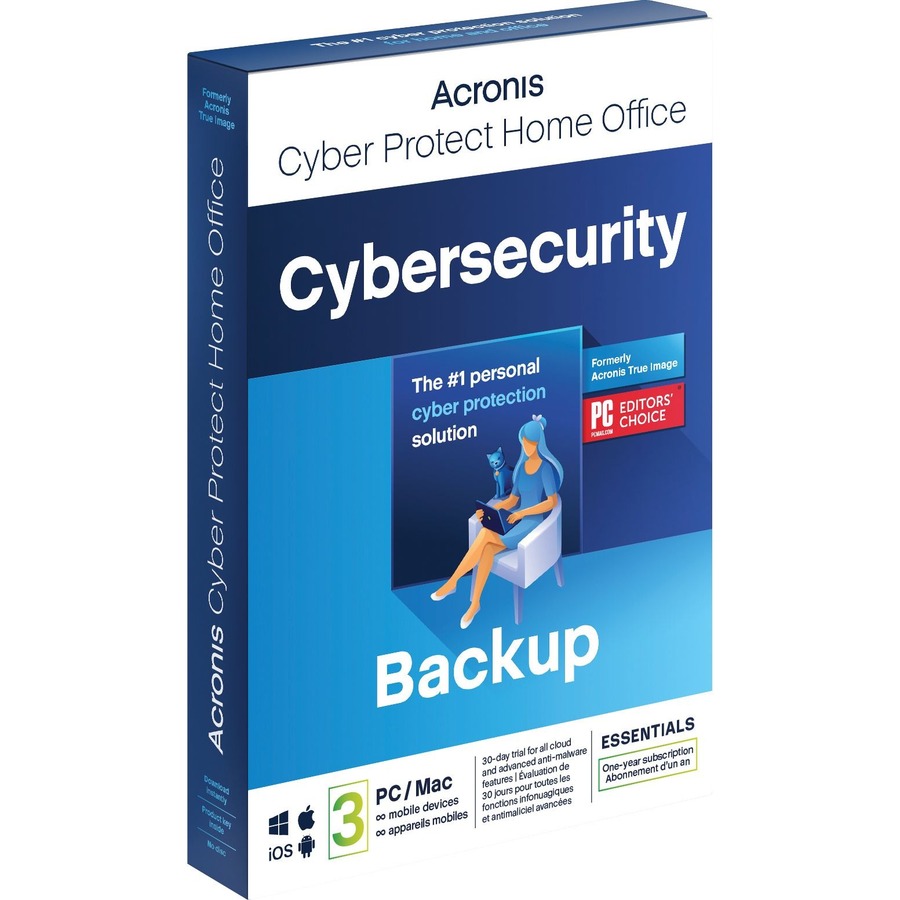 Acronis Cyber Protect Home Office 2022 Essentials - Subscription - 3 Computer - 1 Year