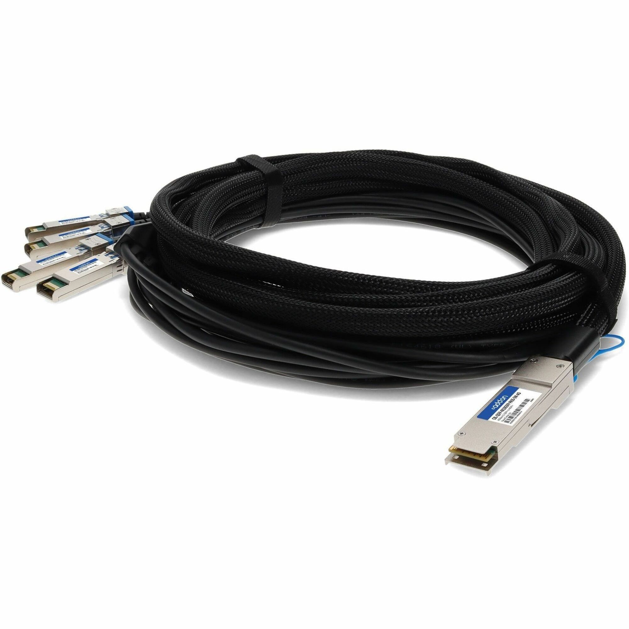 AddOn Dell CBL-QSFP-4X10GSFP-PASS-5M Compatible TAA Compliant 40GBase-CU QSFP+ to 4xSFP+ Direct Attach Cable (Passive Twinax, 5m)