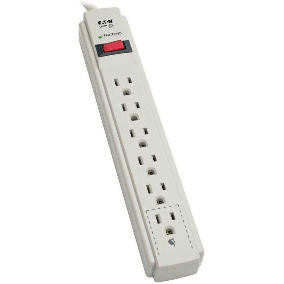 Tripp Lite by Eaton Protect It! 6-Outlet Surge Protector 15 ft. Cord 790 Joules Diagnostic LED Light Gray Housing
