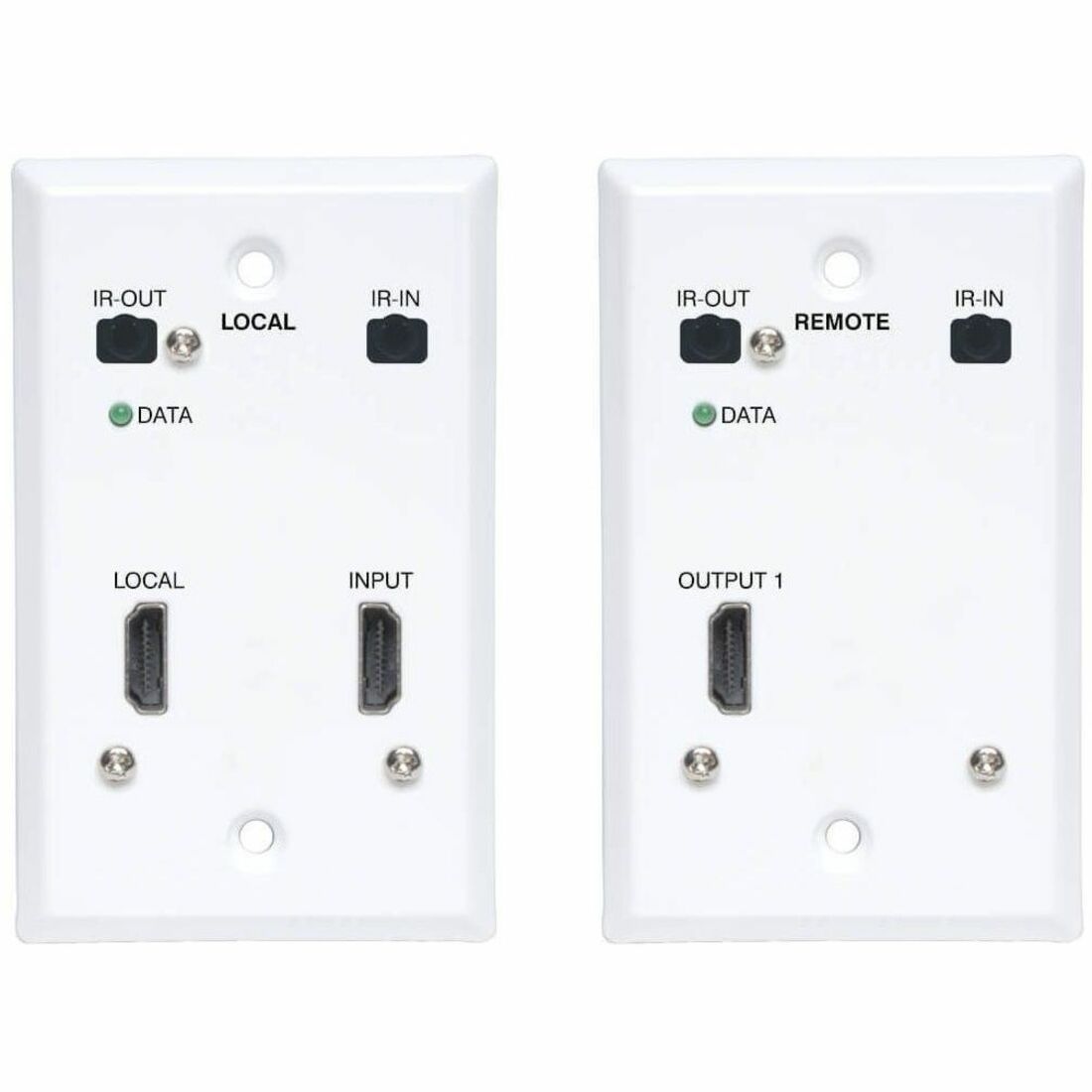 Eaton Tripp Lite Series HDMI over Cat6 Extender Kit, Wallplate, 4K 60Hz, 4:4:4, IR, PoC, HDR, HDCP 2.2, 230 ft., TAA
