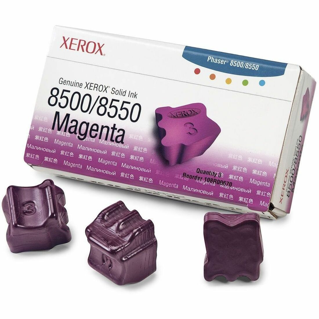 Xerox Genuine Phaser™ 8500/8550 Magenta Solid Ink (3000 Pages) - 108R00670