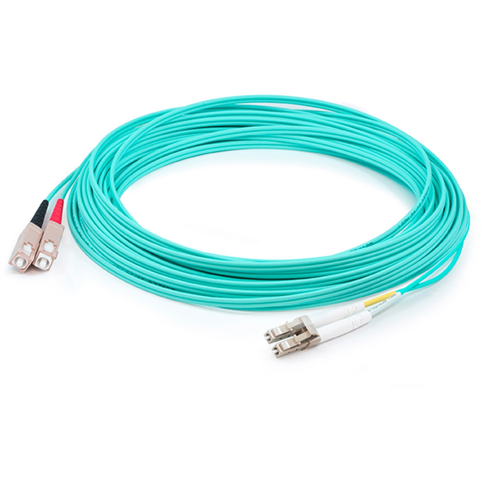 AddOn 39m SC to LC Aqua OM4 Duplex LSZH Fiber Patch Cable