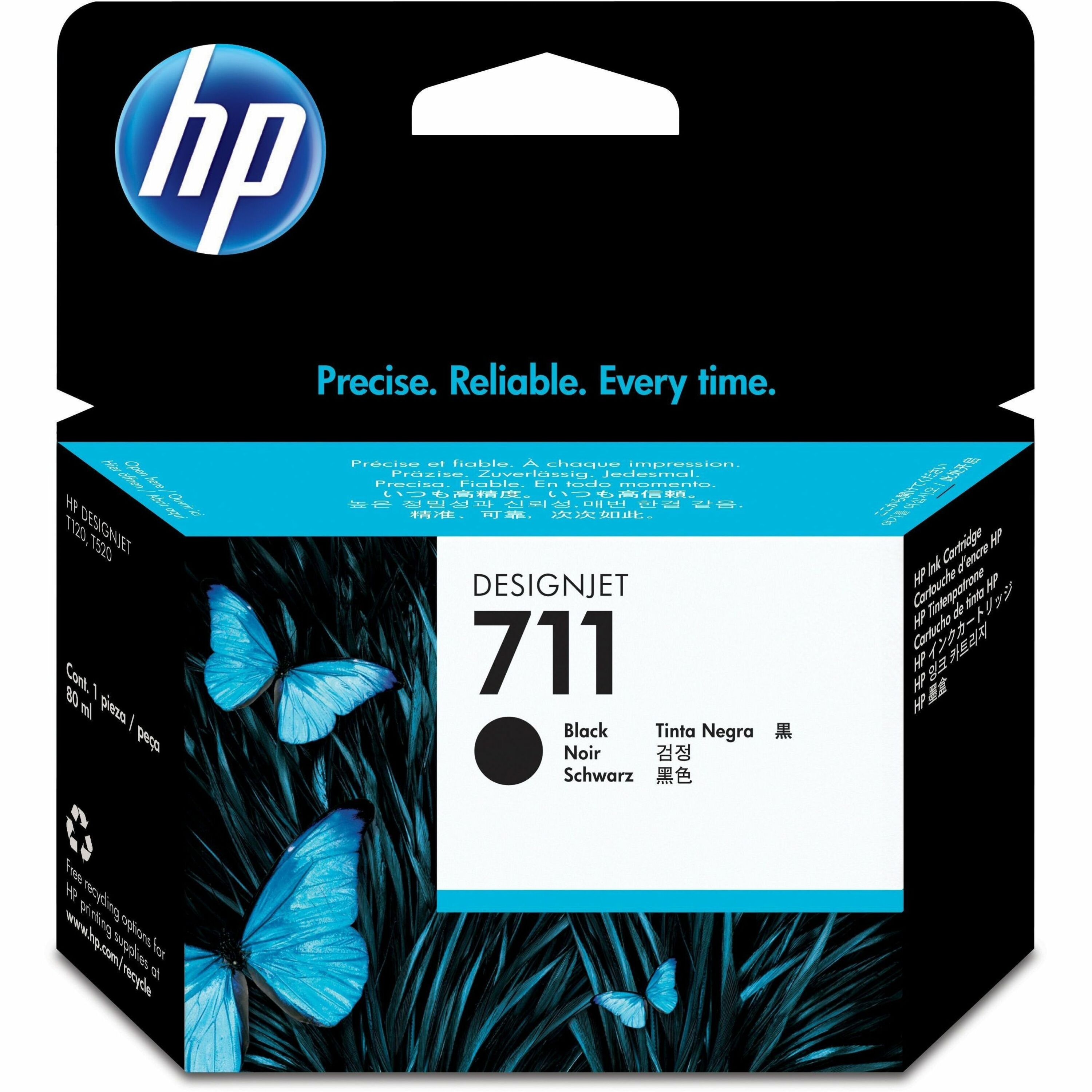 HP 711 Original Inkjet Ink Cartridge - Black - 1 Each
