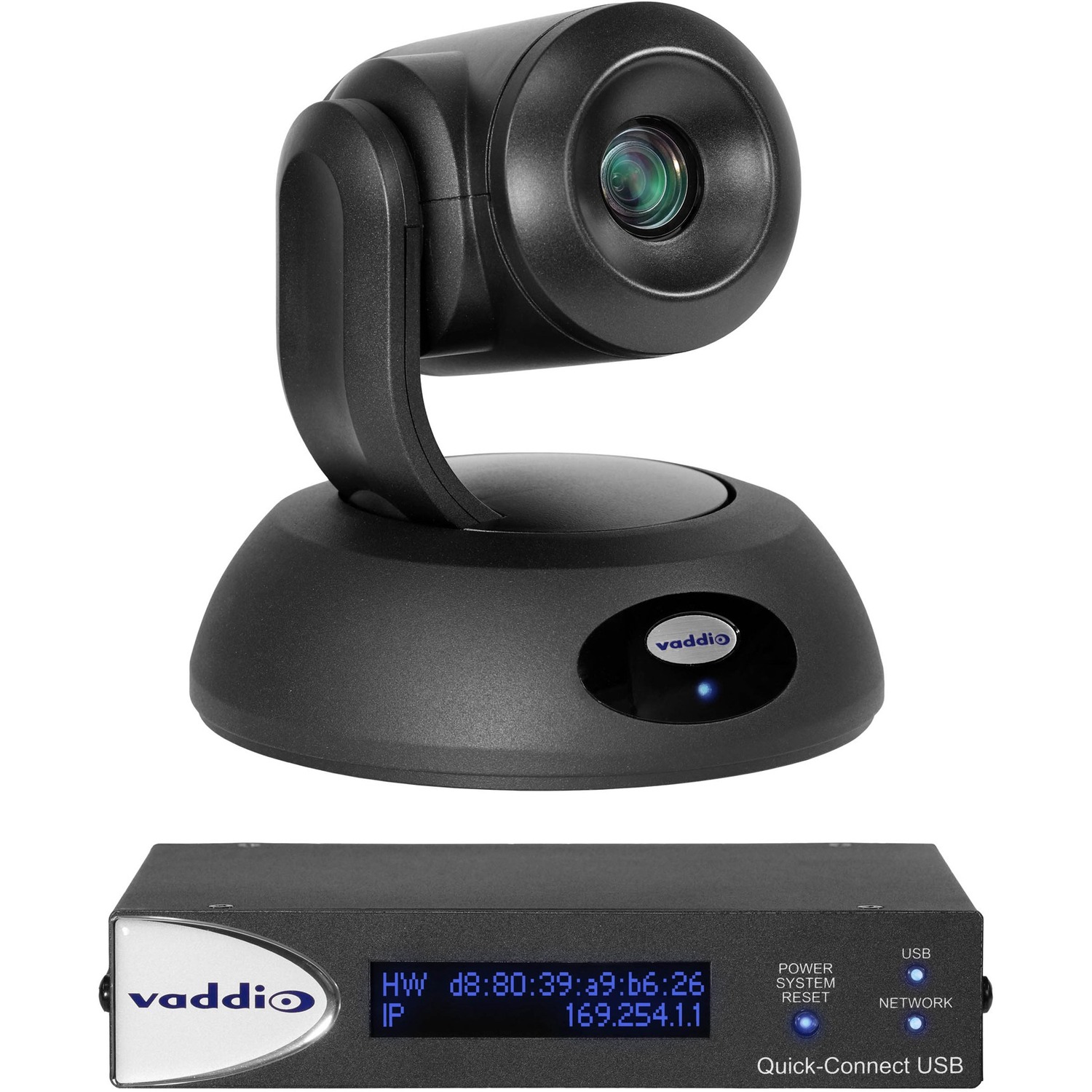 Vaddio RoboSHOT QUSB Video Conferencing System - PTZ Camera and USB Interface - Black