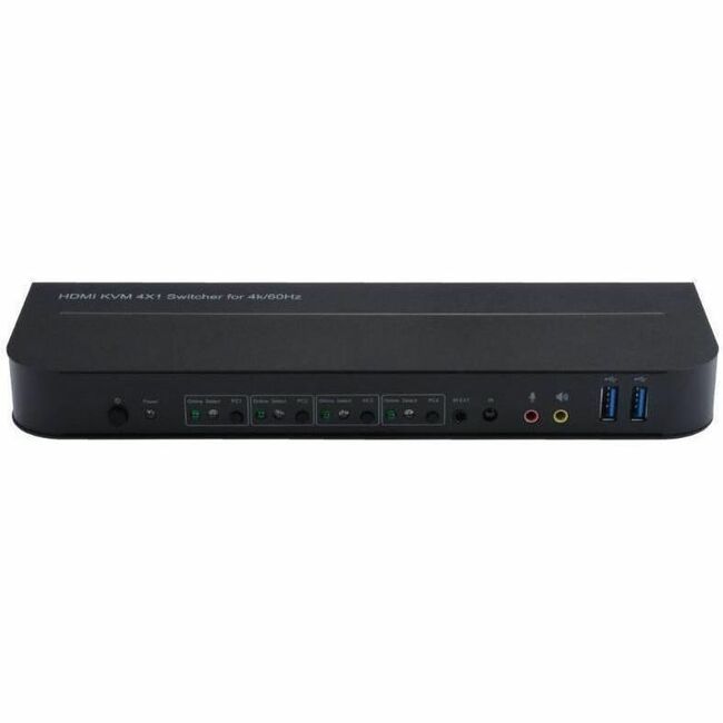 Monoprice Blackbird 4K60 4x1 KVM Switch with DisplayPort 1.4 and USB 3.0, Supports HDR, HDCP 2.2, YCbCr 4:4:4