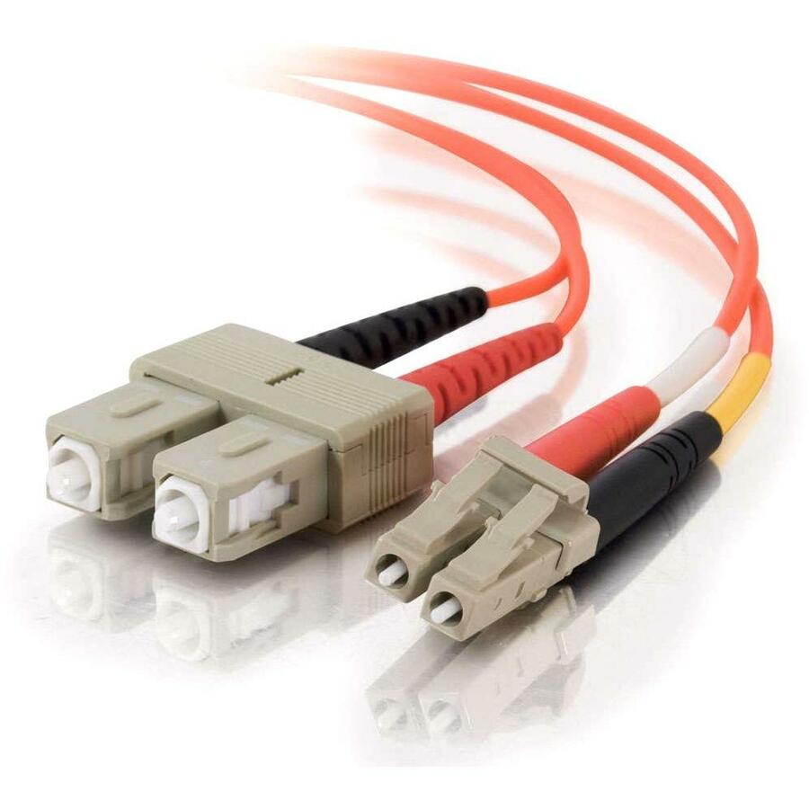 C2G 1m LC-SC 62.5/125 OM1 Duplex Multimode PVC Fiber Optic Cable (USA-Made) - Orange