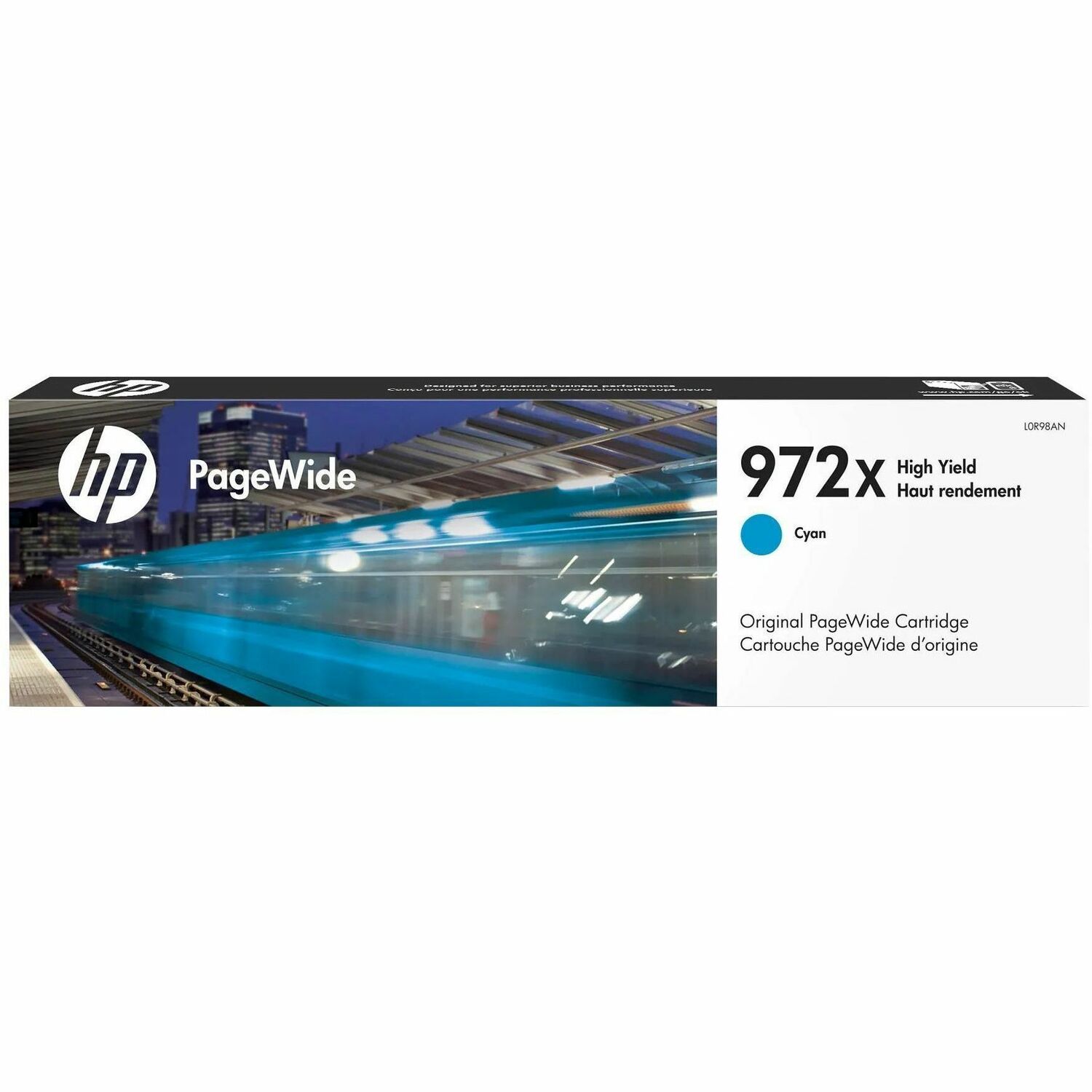 HP 972X (L0R98AN) Original High Yield Page Wide Ink Cartridge - Single Pack - Cyan - 1 Each