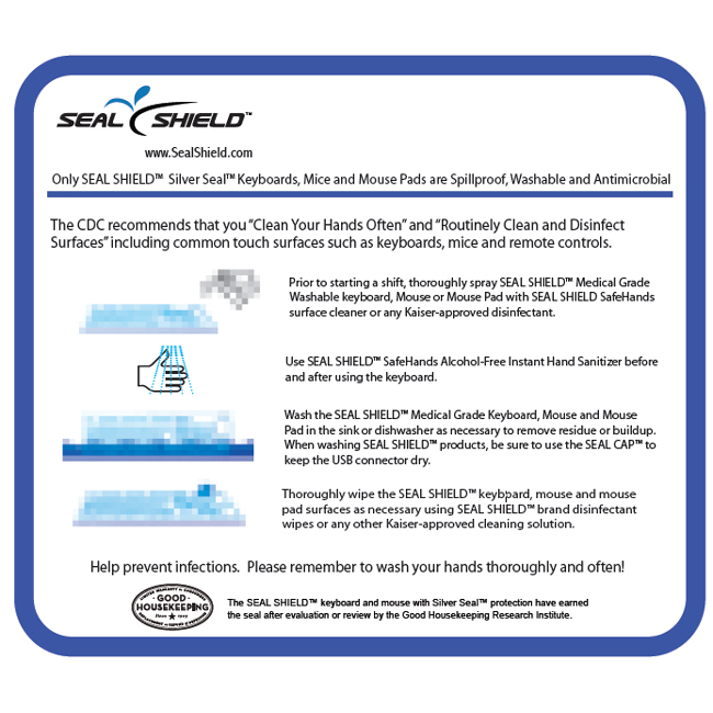 Seal Shield Medical Grade Antibacterial Mouse Pad