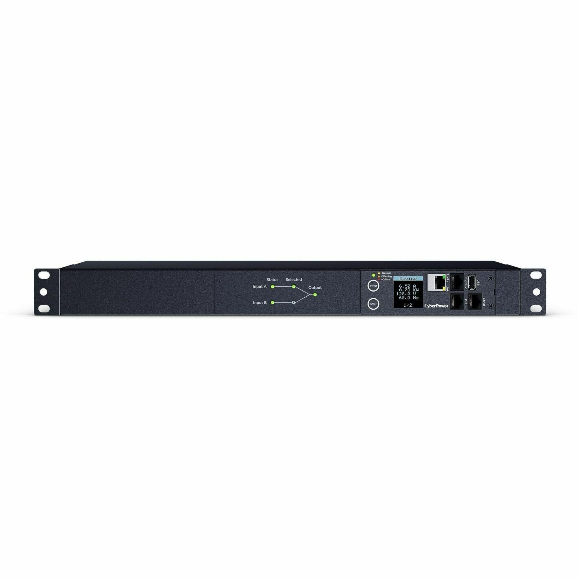 CyberPower PDU44002 Single Phase 100 - 120 VAC 20A Switched ATS PDU