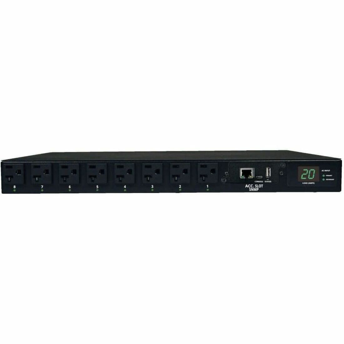 Tripp Lite by Eaton PDU 1.9kW Single-Phase Switched Automatic Transfer Switch PDU 2 120V L5-20P / 5-20P Inputs 16 5-15/20R Outputs 1U TAA