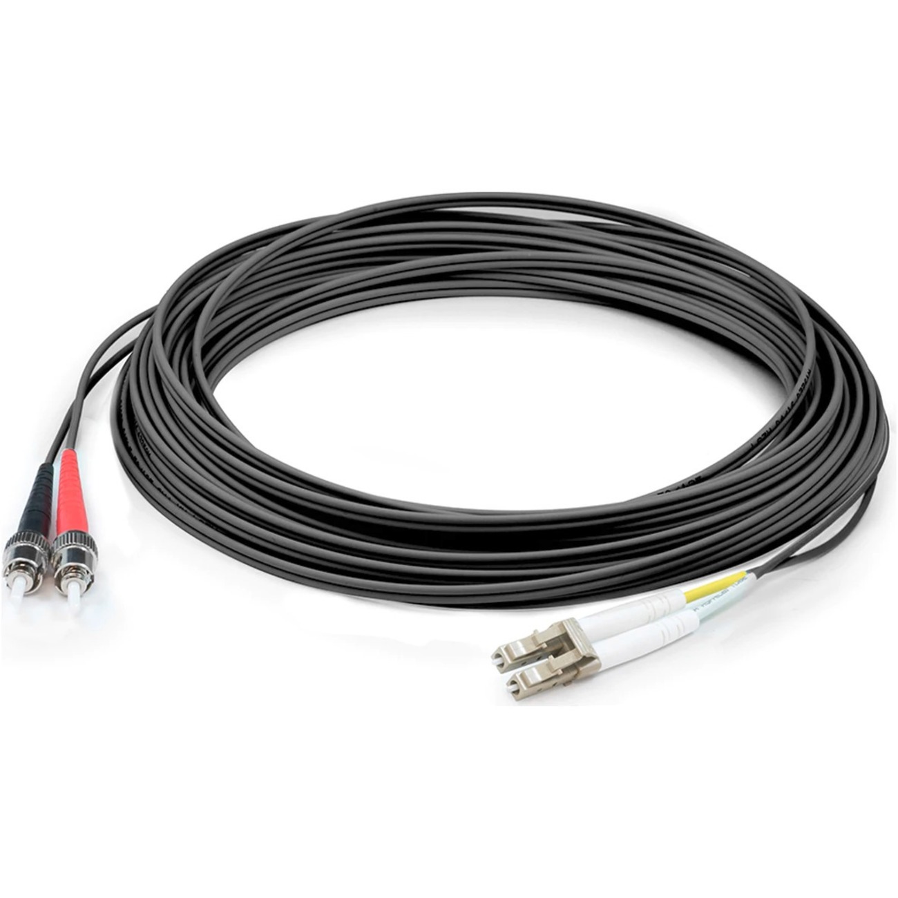 AddOn 2m ST to LC Black OM3 Duplex OFNR (Riser-Rated) Fiber Patch Cable