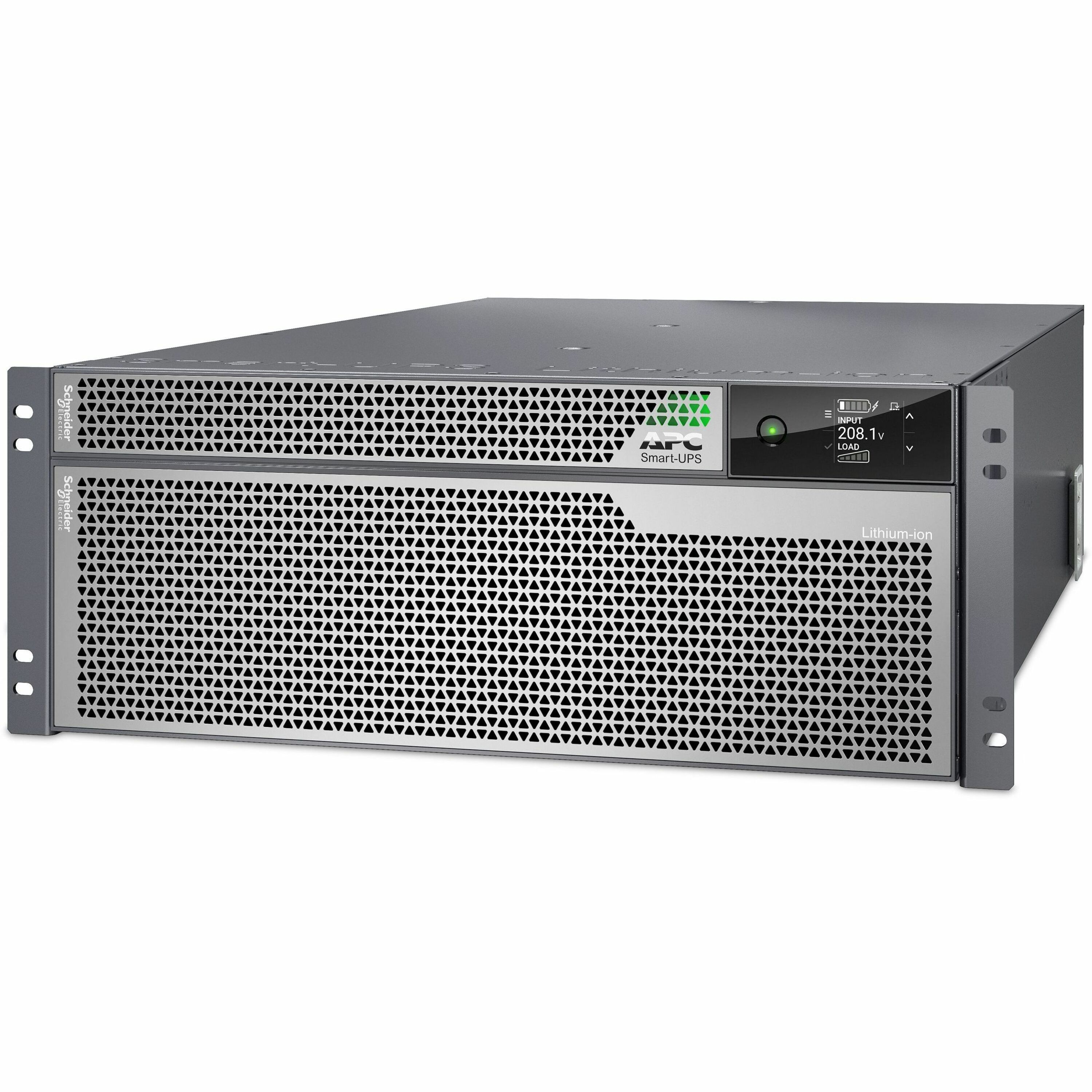 APC Smart-UPS Ultra On-Line, 10000VA, Lithium-ion, Rack/Tower 4U, 208V, 2 L6-20R + 2 L6-30R NEMA outlets, Network Card, Extended runtime, W/rail kit