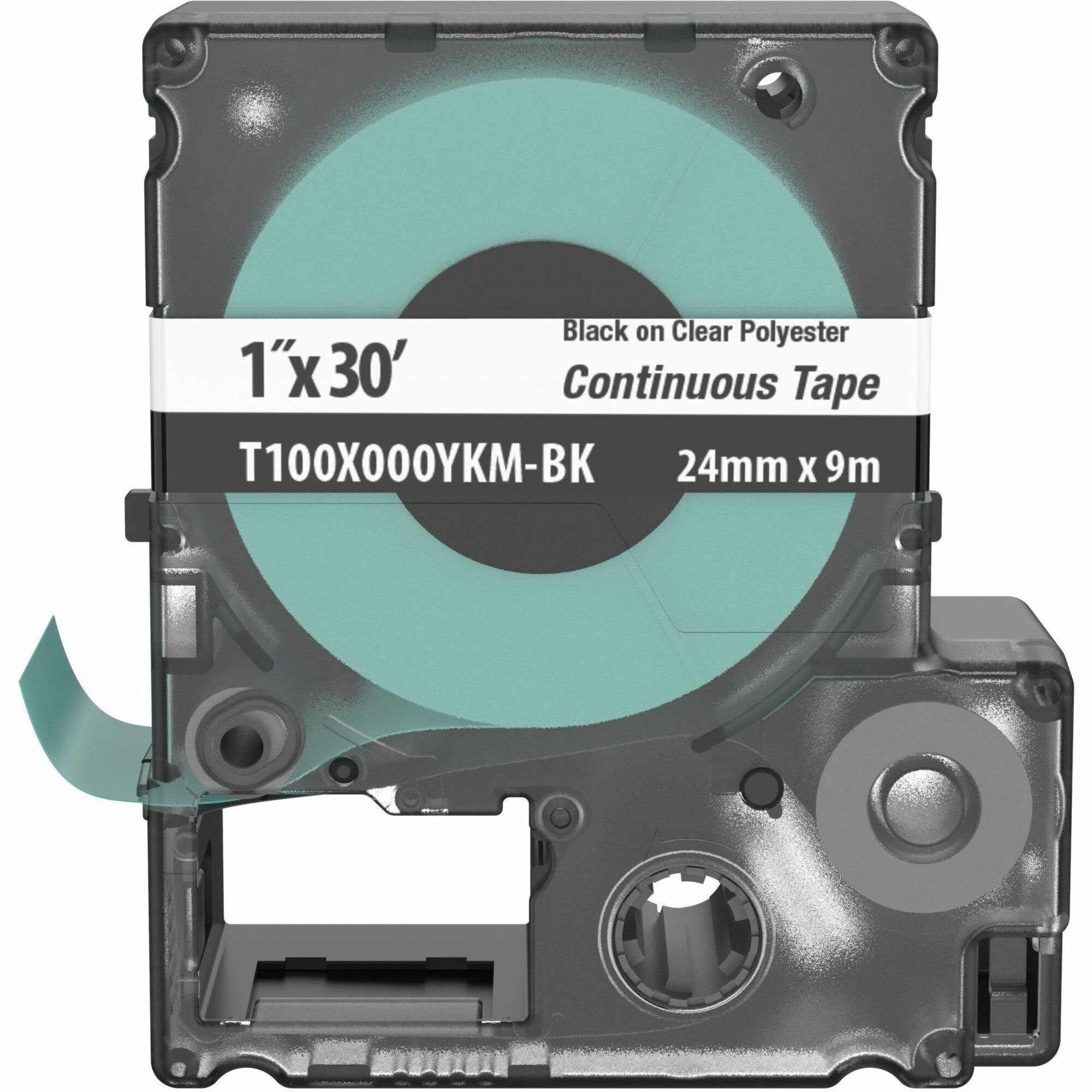 Panduit PXE T100X000YKM-BK MP Printer Cont Tape, Safety & ID, Polyester, Blk/Clr, 1" W