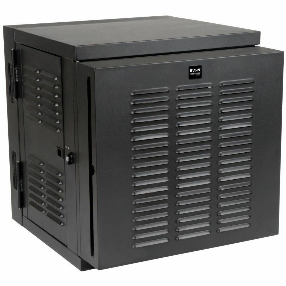 Tripp Lite by Eaton SmartRack 12U Switch-Depth Wall-Mount Small Rack Enclosure for Harsh Environments Hinged Back 230V