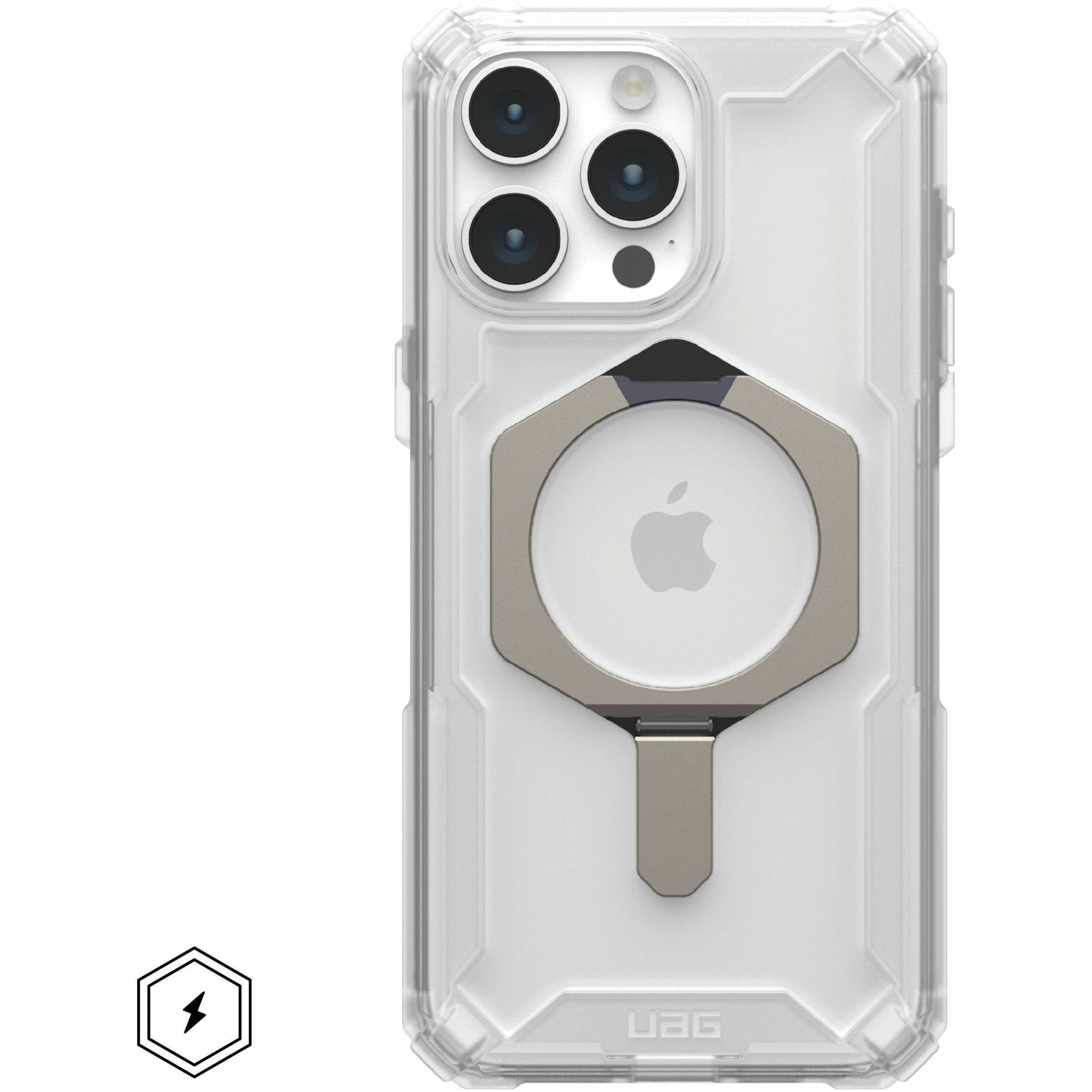 Urban Armor Gear Plasma XTE iPhone 15 Pro Max Case - Clear/Titanium