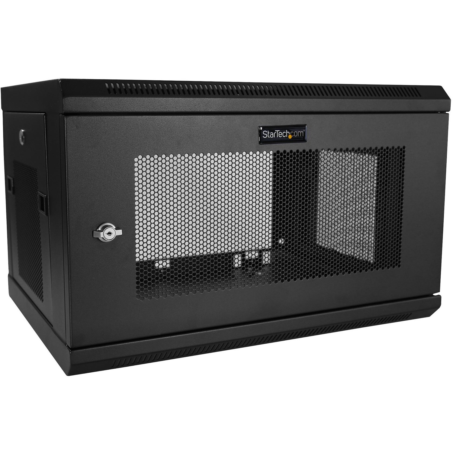 StarTech 2-Post 6U Wall Mount Network Cabinet, 19" Wall-Mounted Server Rack for Data / IT Equipment, Small Lockable Rack Enclosure