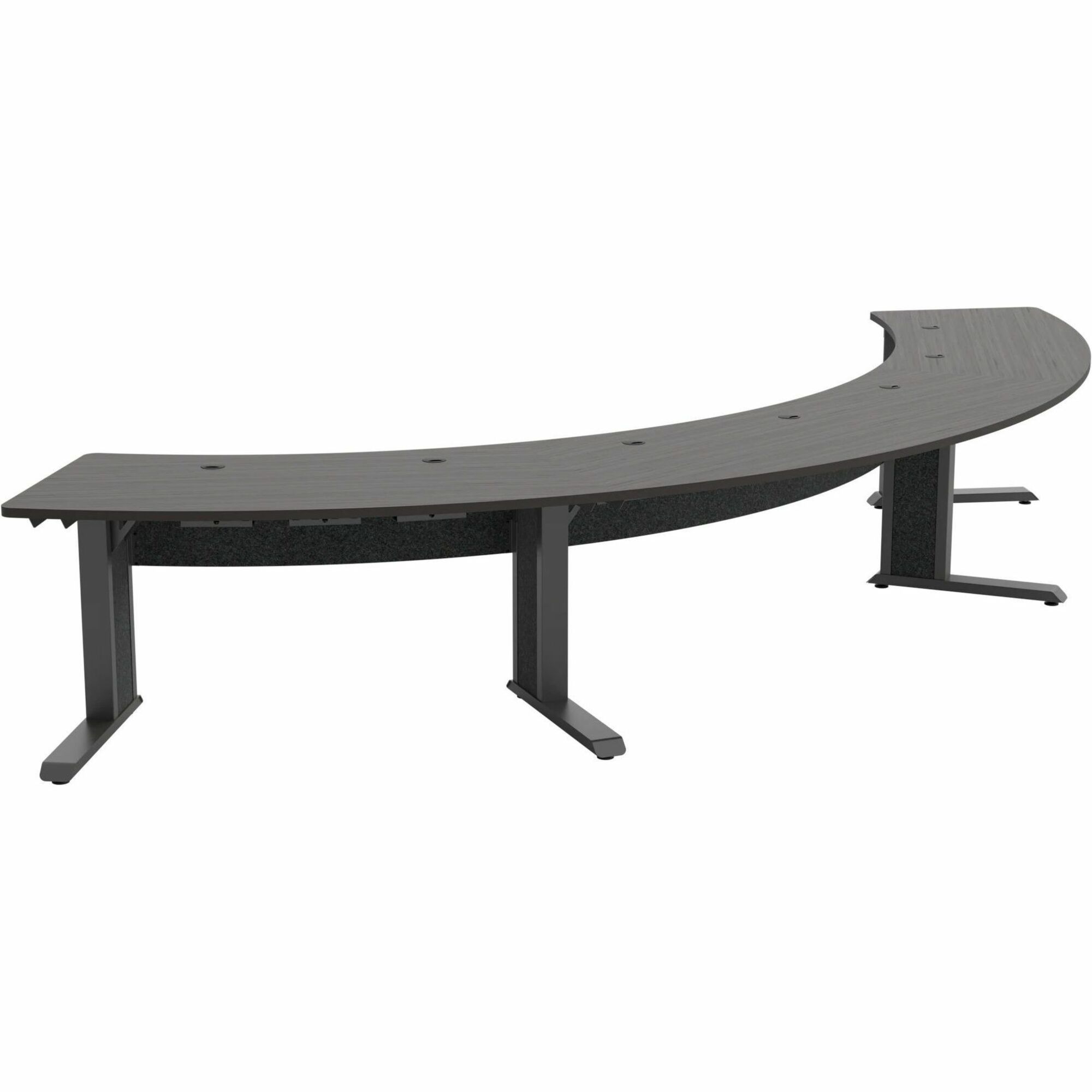 Middle Atlantic Forum Arc Table - Conference Table For Up To 7 People - 184in Arc - 30in Seated Height - Dark Finish
